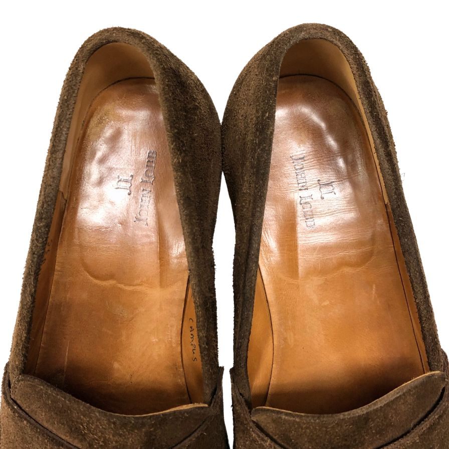 ジョンロブ キャンパス 315 スウェード メンズサイズ 7E ブラウン JOHN LOBB ローファー 約25.5cm【LA】【中古】