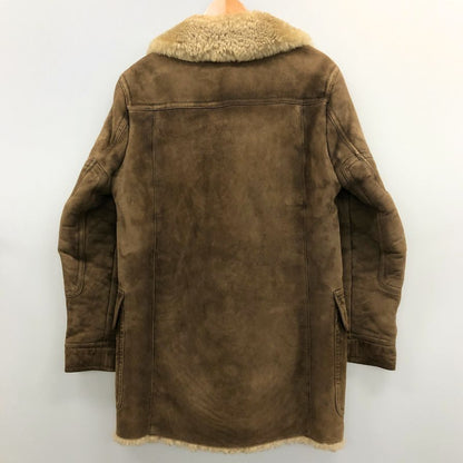 美品◆グッチ ムートンコート 11AW 羊毛皮 スウェード ボア ロング丈 ベージュ メンズ サイズ44 GUCCI 【AFB52】