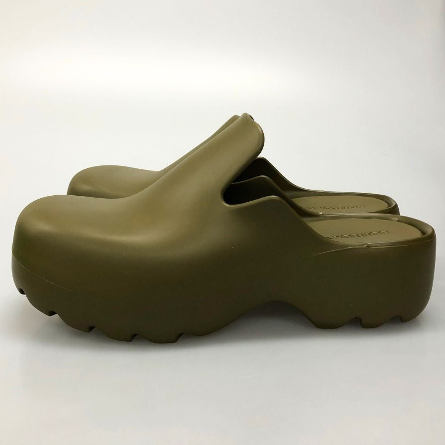 ボッテガヴェネタ サンダル フラッシュ スリッパ ラバー グリーン系 メンズ サイズ42 BOTTEGA VENETA 約27.0cm【AFD9-2】