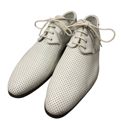 ワールドフットウェアギャラリー レザーシューズ プレーントゥ メッシュ ホワイト サイズ6.5 メンズ World Footwear Gallery 約25.0cm【YB4】