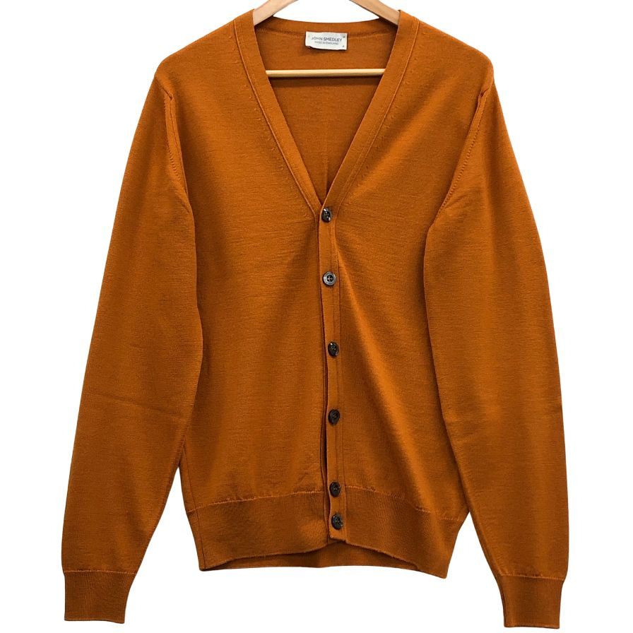 中古◆ジョンスメドレー ウールニット カーディガン オレンジ サイズM イギリス製 JOHN SMEDLEY MADE IN ENGLAND 【AFB33】
