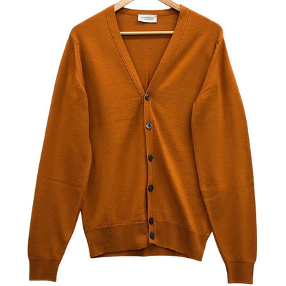 中古◆ジョンスメドレー ウールニット カーディガン オレンジ サイズM イギリス製 JOHN SMEDLEY MADE IN ENGLAND 【AFB33】