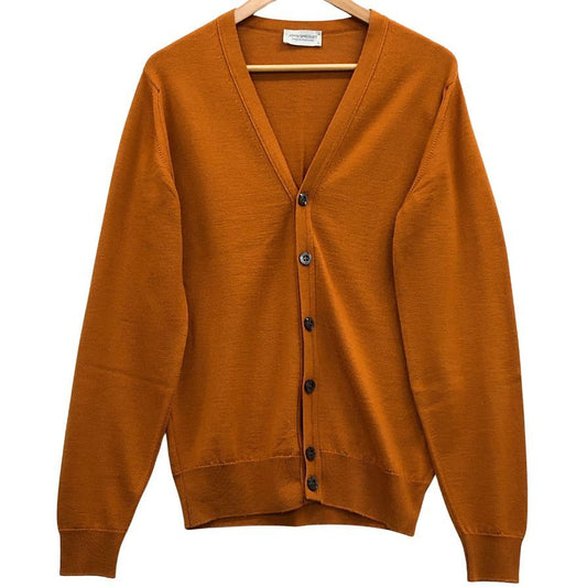 中古◆ジョンスメドレー ウールニット カーディガン オレンジ サイズM イギリス製 JOHN SMEDLEY MADE IN ENGLAND 【AFB33】