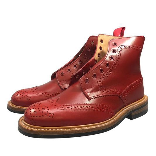 トリッカーズ カントリーブーツ ウイングチップ ストウ WS634 メンズ サイズ 7ハーフ レッド  Tricker's ブーツ 約26.0cm【LA】【中古】