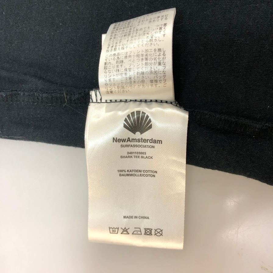 中古◆ニューアムステルダムサーフアソシエーション Tシャツ フォトプリント バックプリント サイズL メンズ ブラック系 New Amsterdam Surf Association 【AFB39】