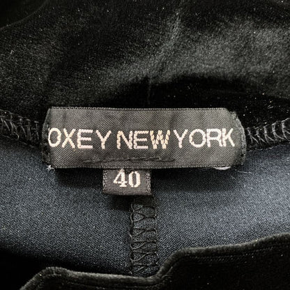 中古◆フォクシーニューヨーク ノースリーブ タイトワンピース  膝下丈 ブラック 40 FOXEY NEWYORK 【AFB27】