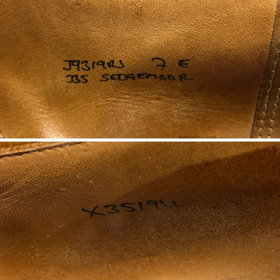 クロケット&ジョーンズ レザーシューズ セッジムーア シボ革 ブラウン サイズ7E CROCKETT&JONES SEDGEMOOR ビジネスシューズ 約26.0cm【LA】【中古】
