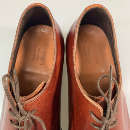 メルミン レザーシューズ カーフレザー プレーントゥ ボルドー サイズ7 MEERMIN 約25.5cm【AFD6】