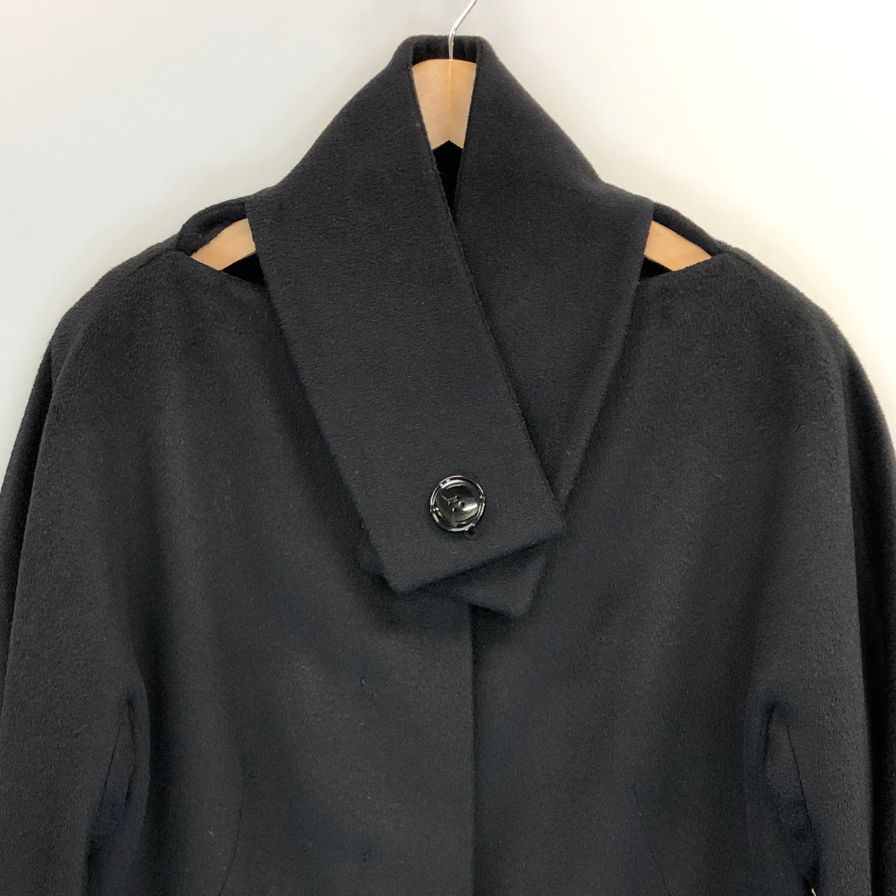 極美品◆トマソ ステファネリ コート ショート丈 ブラック レディース サイズ46 TOMASO STEFANELLI 【AFB28】