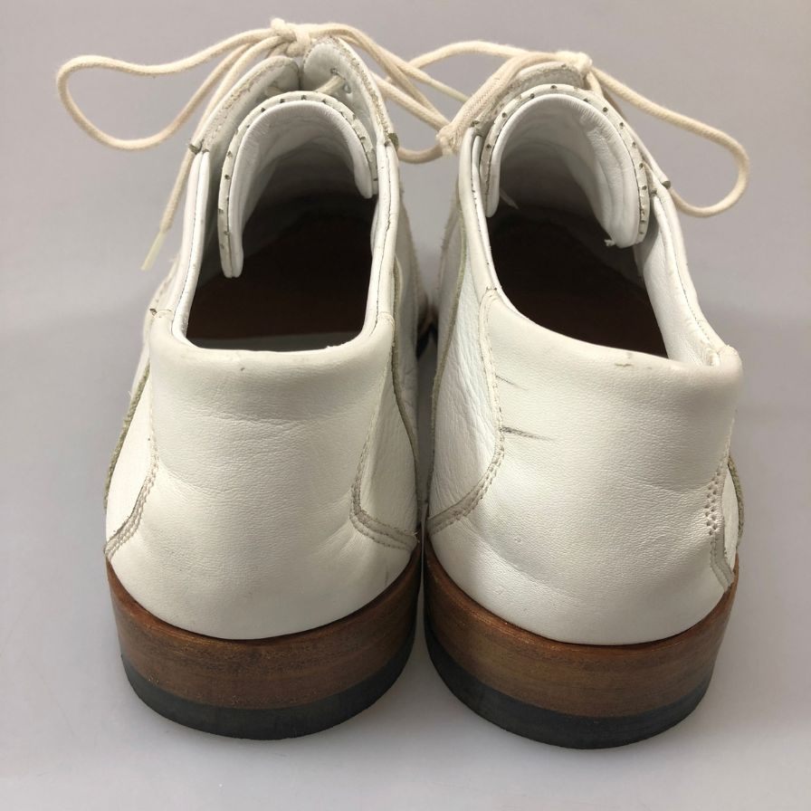ワールドフットウェアギャラリー レザーシューズ プレーントゥ メッシュ ホワイト サイズ6.5 メンズ World Footwear Gallery 約25.0cm【YB4】