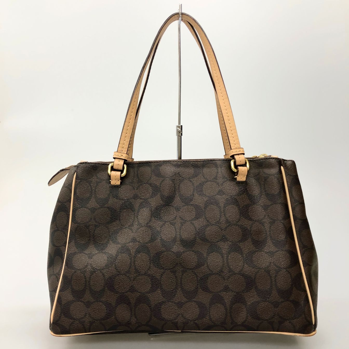 コーチ ハンドバッグ ペイトン シグネチャー ブラウン PVC×レザー レディース F32838 COACH【AFE12】