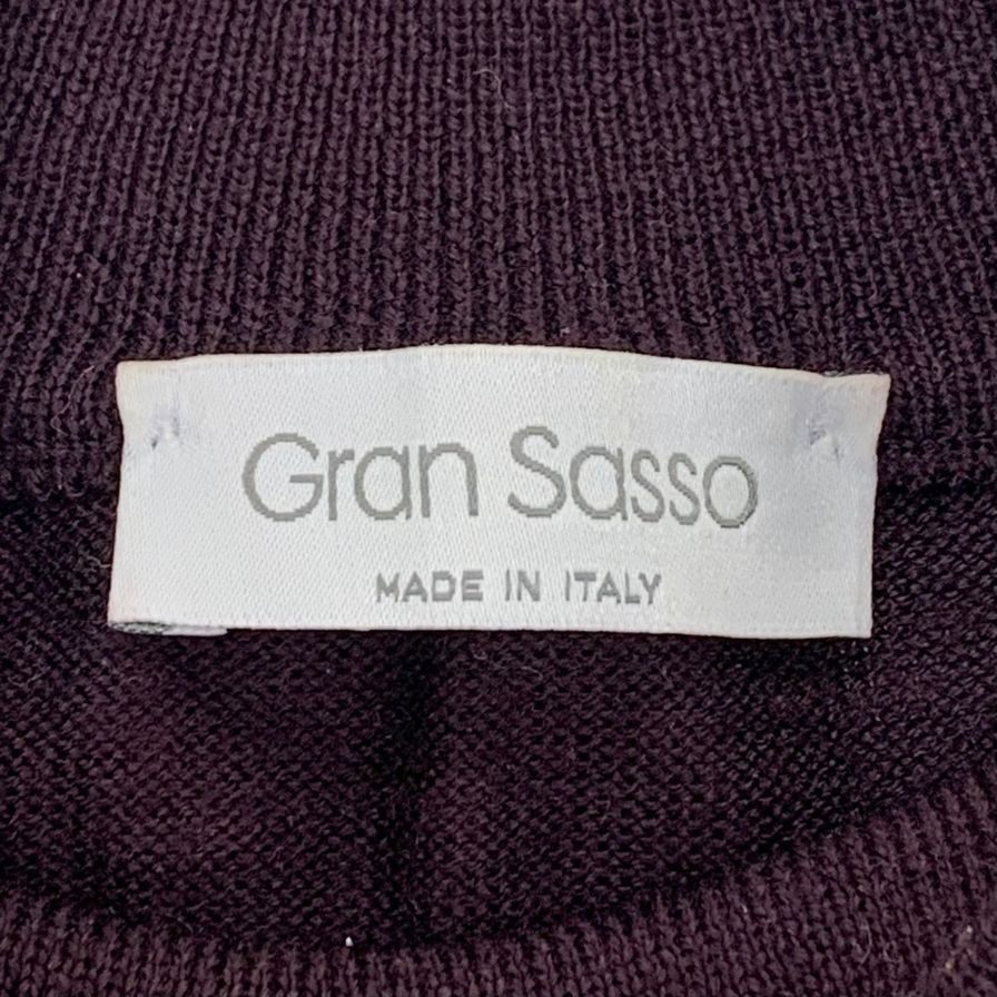美品◆グランサッソ セーター モックネック ウール ニット メンズ サイズ44 パープル  GRAN SASSO 【AFB35】