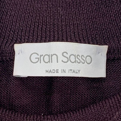 美品◆グランサッソ セーター モックネック ウール ニット メンズ サイズ44 パープル  GRAN SASSO 【AFB35】
