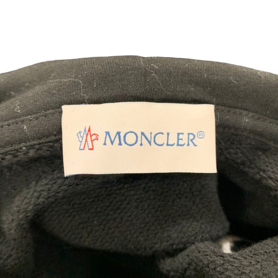 美品◆モンクレール パーカー 刺繍 ロゴ プルオーバー コットン I10938G00016 899WC ブラック メンズ サイズXS MONCLER 【AFA4】