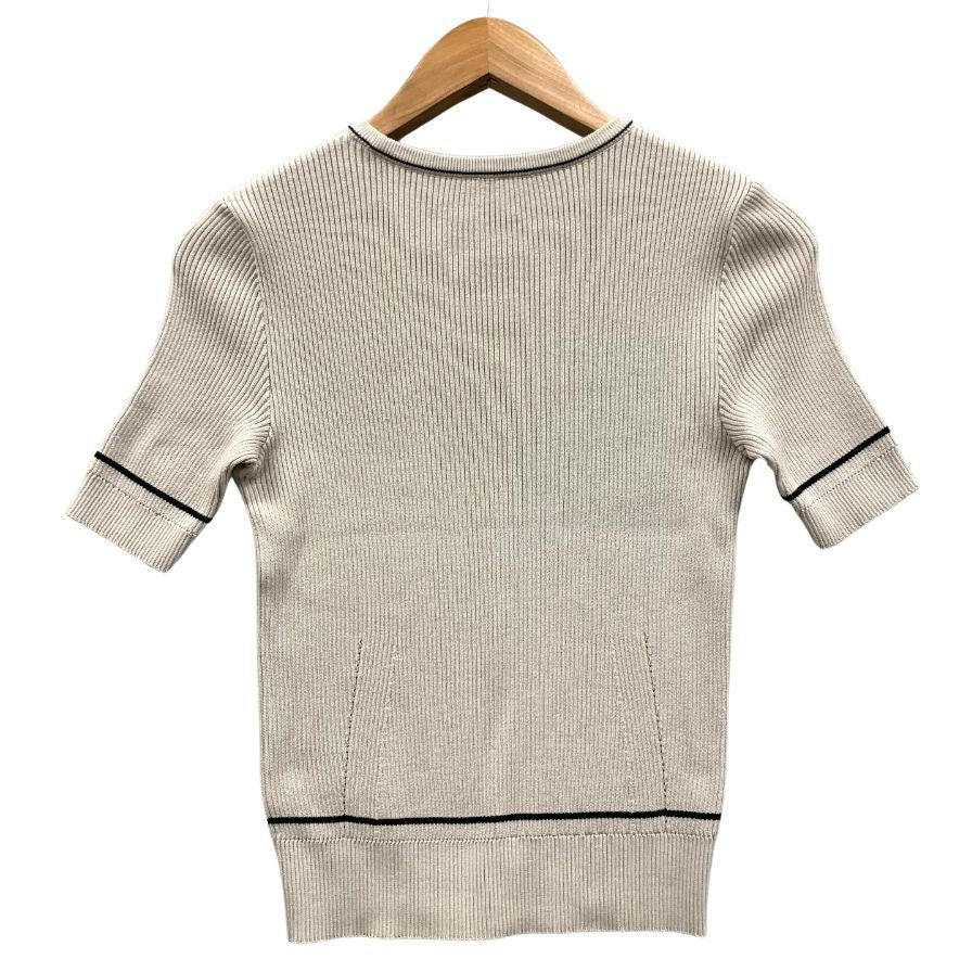 極美品◇フォクシー 半袖ニット カットソー ロゴプレート サイズ