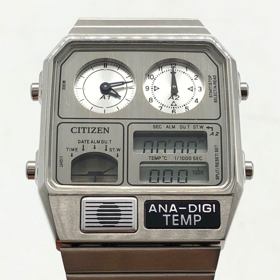 シチズン 腕時計 レコードレーベル クロノグラフ メタリック アナデジテンプ JG2101-51H CITIZEN【AFI3】
