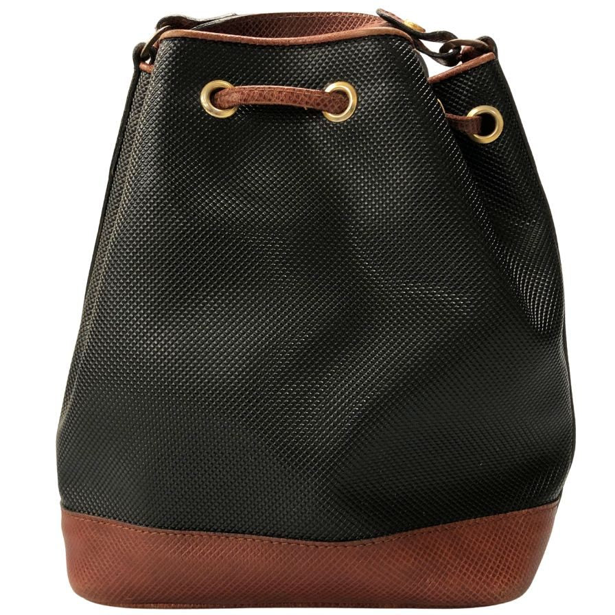 ボッテガヴェネタ ショルダーバッグ 巾着型 レザー ゴールド金具 ブラック BOTTEGA VENETA【AFE6】