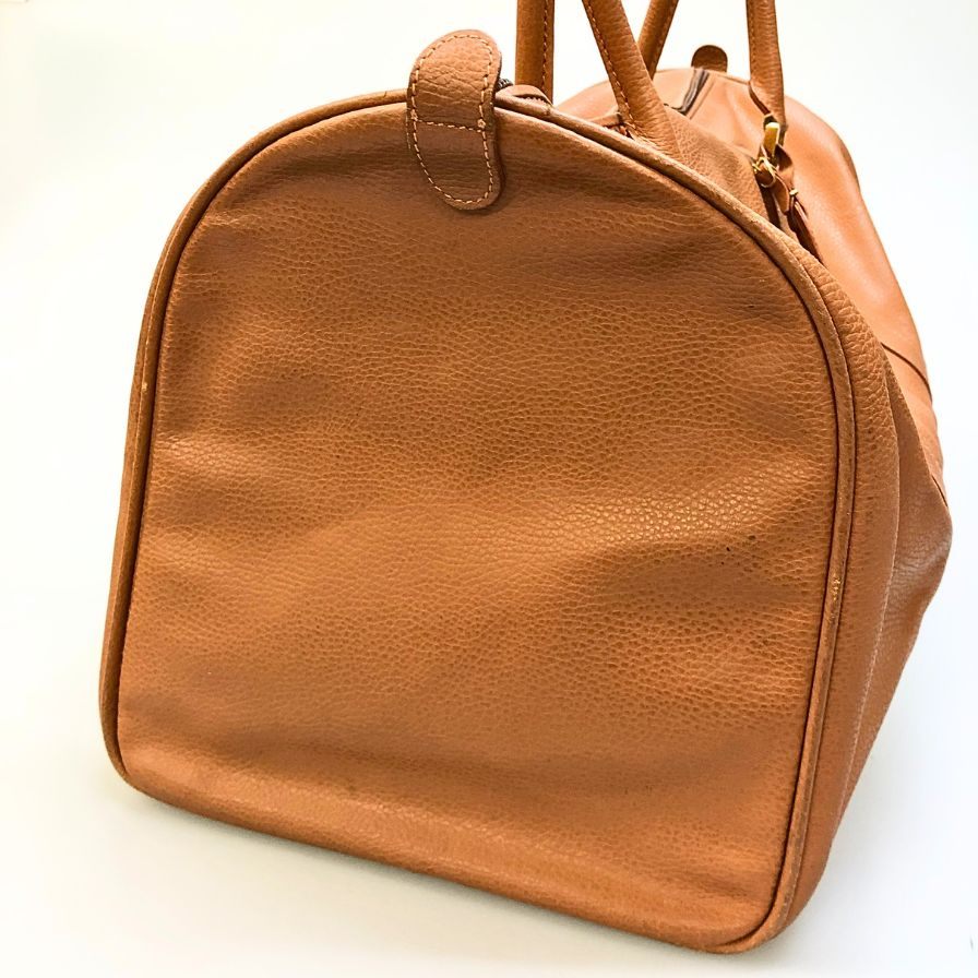 サルヴァトーレ フェラガモ ボストンバッグ レザー ゴールド金具 ブラウン Salvatore Ferragamo【AFE8】