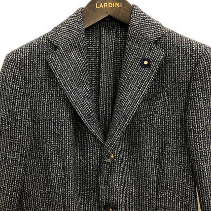 美品◆ラルディーニ ジャケット 3-B シングル ニット調  メンズ  ブルー系 サイズ 42 LARDINI 【AFA22】