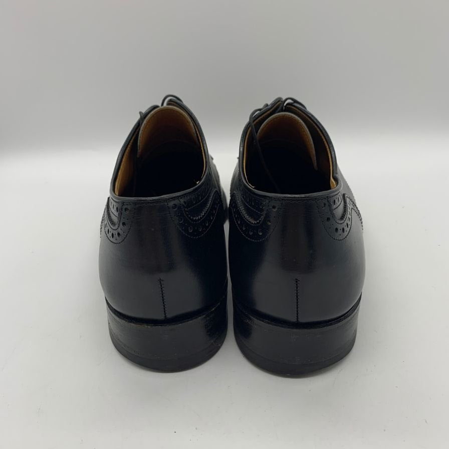 ジョンストン＆マーフィー レザーシューズ ウィングチップ ブラック メンズ サイズ8 Johnston&Murphy 約26.0cm【YB6】