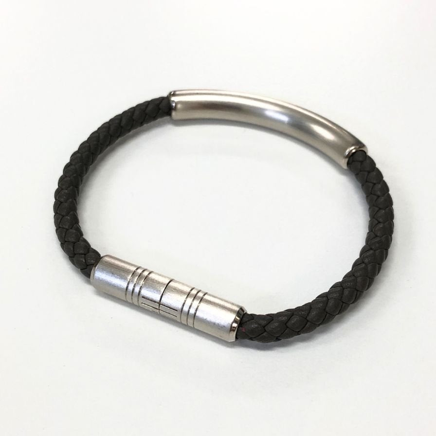 エルメス ブレスレット トーテム レザー×メタル ブラウン系 メンズ HERMES