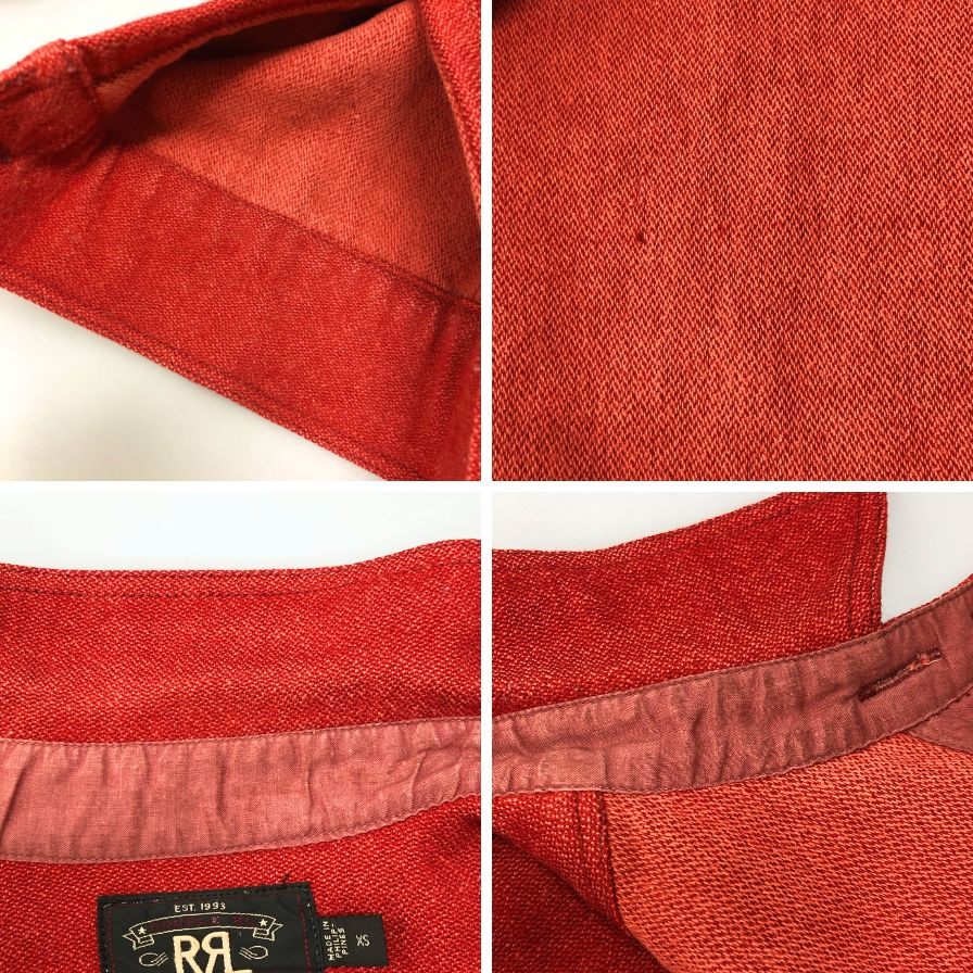 美品◆ダブルアールエル ラルフローレン シャツジャケット ウール混 レッド メンズ サイズXS RALPH LAUREN RRL 【AFB37】