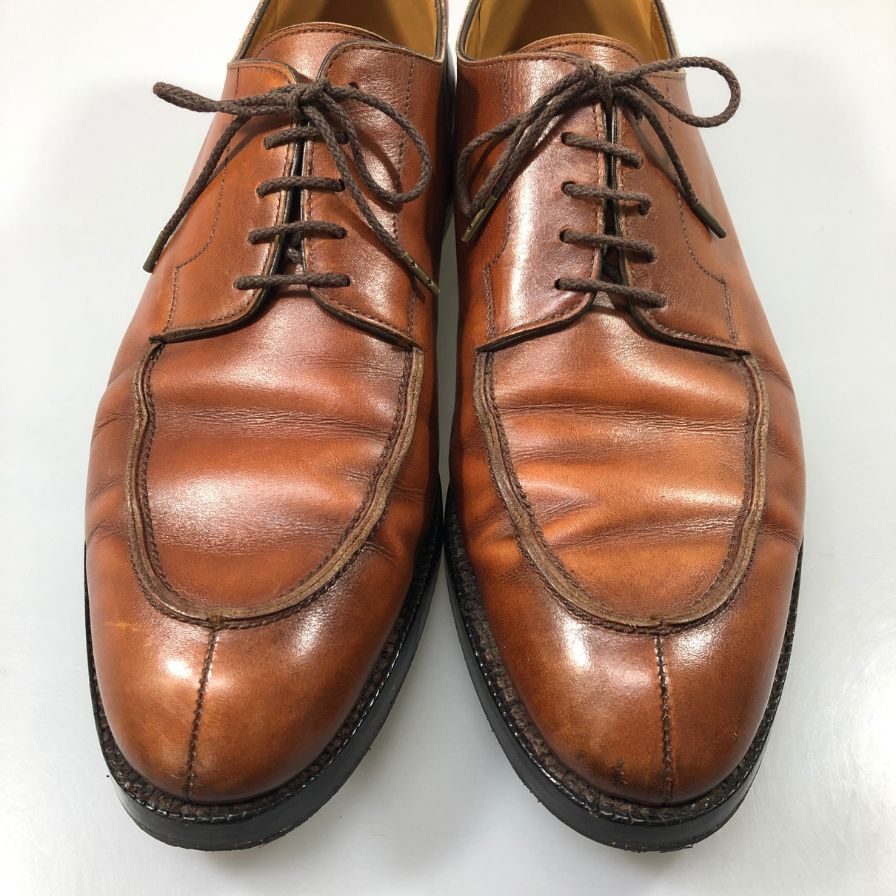 クロケット＆ジョーンズ レースアップシューズ スプリットトゥ  Uチップ ブラウン サイズ8.5E CROCKETT&JONES ビジネスシューズ 約28.0cm【LA】【中古】