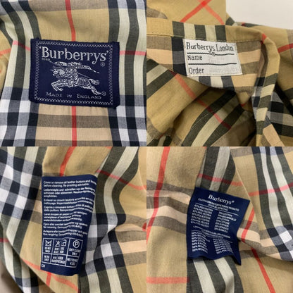 中古◆バーバリー トレンチコート 90S 旧タグ イングランド製 ベージュ メンズ サイズ表記なし Burberry 【AFA11】