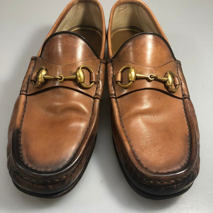 グッチ レザーシューズ ビットローファー 1953コレクション イタリア製 メンズ サイズ6.5 ブラウン GUCCI 約25.5cm【AFD3】