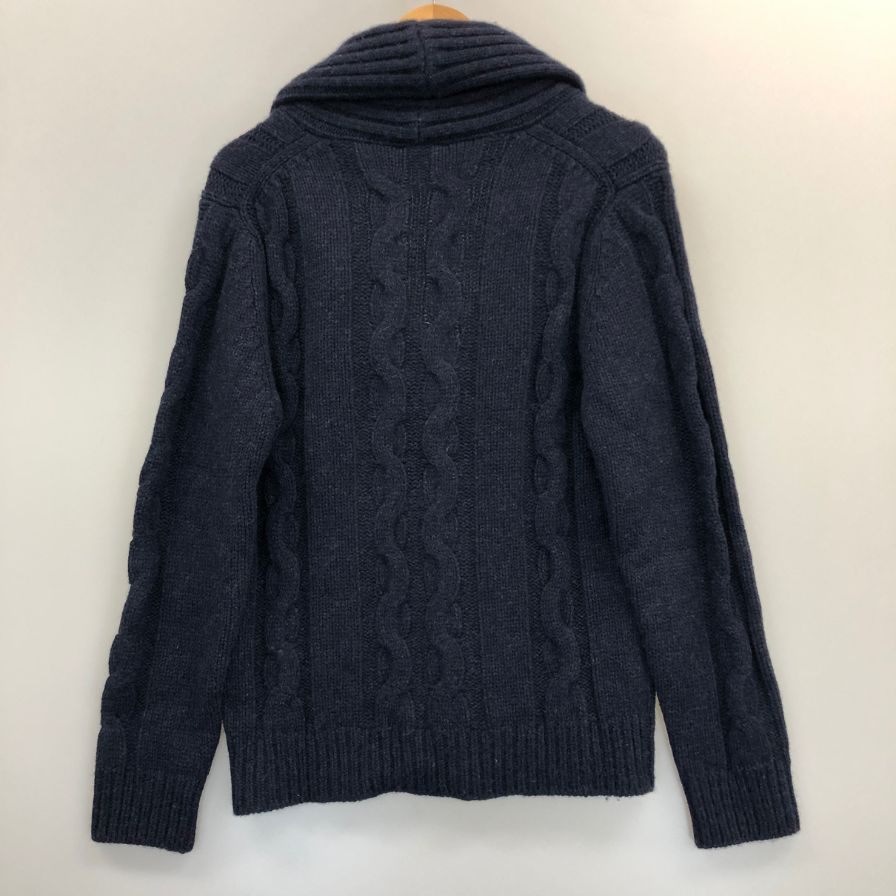 美品◆セッテフィーリカシミア ウールカシミヤショール ユニセックス サイズ 44 ネイビー Settefili Cashmere 【AFB10】