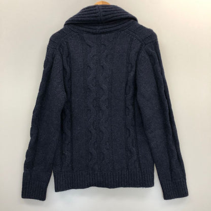 美品◆セッテフィーリカシミア ウールカシミヤショール ユニセックス サイズ 44 ネイビー Settefili Cashmere 【AFB10】