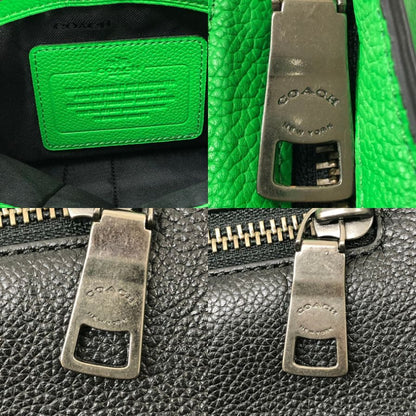 コーチ ショルダーバッグ シボ革 バイカラー ブラック×グリーン メンズ COACH【AFE3】