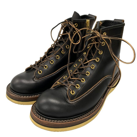 スッピン ワークブーツ SP-08L レザー レースアップ サイドジップ ブラック メンズ サイズUS8 SPPN BOOTS 8in LACE-UP BOOTS 約26.0cm【AFD2】