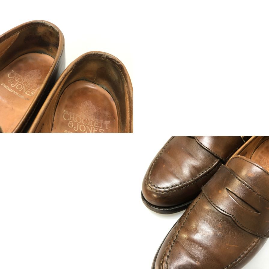 クロケット&ジョーンズ レザーシューズ ローファー ボストン ダークブラウン サイズUK5.5E メンズ Crockett&Jones 約24.0cm【AFD4】
