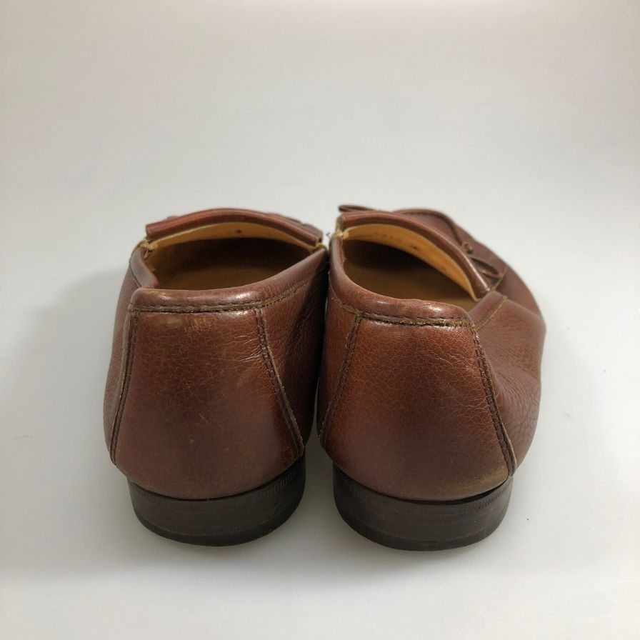 フェラガモ タッセルローファー レザー 3310 カーフ キルト ブラウン サイズUK7EE Ferragamo 約25.5cm【AFC47】
