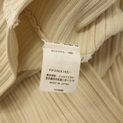 状况良好 ◆ Pleats Please Issey Miyake 高领针织衫 PP33KK792 绉纱女士 象牙色 尺码 F PLEATS PLEASE ISSEY MIYAKE 绉纱针织衫 [AFB41] 