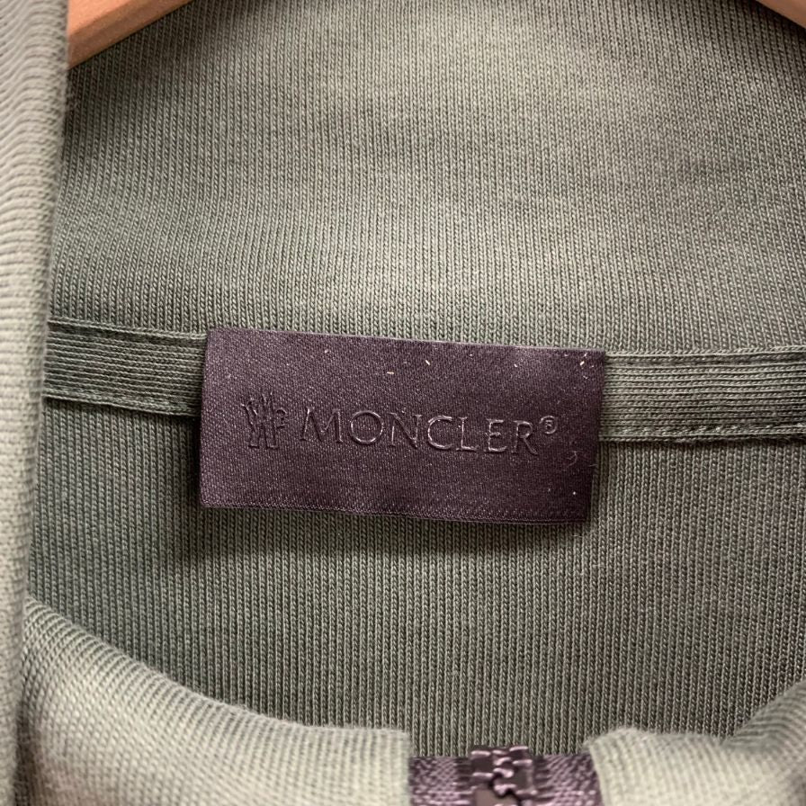 中古◆モンクレール スウェット ハーフジップ 22AW MAGLIA COLLO ALTO グリーン メンズ サイズS MONCLER 【AFB8】