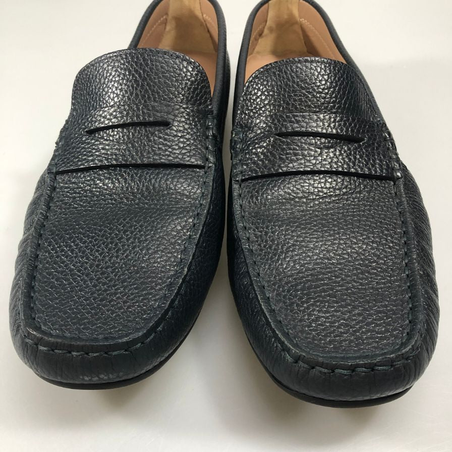 ヴィンセンツォ フェレーリ レザーシューズ ドライビングシューズ シボ革 メンズ ブラックサイズ8 Vincenzo Ferreri 約26.0cm【AFC4】