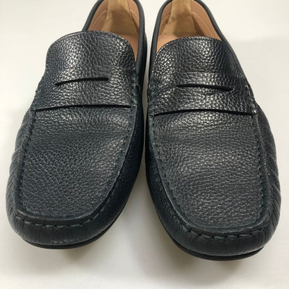 ヴィンセンツォ フェレーリ レザーシューズ ドライビングシューズ シボ革 メンズ ブラックサイズ8 Vincenzo Ferreri 約26.0cm【AFC4】