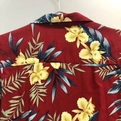 美品◆トゥーパームス アロハシャツ 開襟 総柄 レーヨン100％ ハワイ製 メンズ サイズL TWO PALMS 【AFB6】