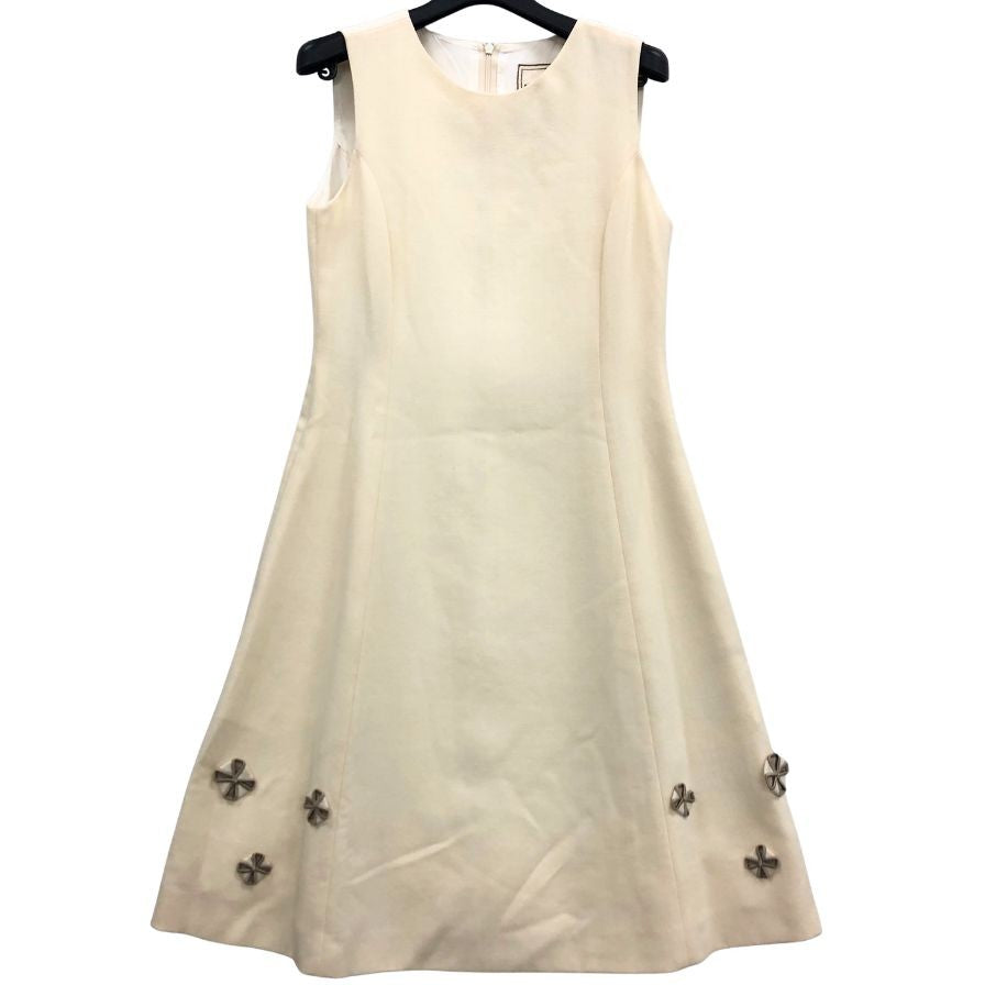 中古◆デイジーリン フォー フォクシー  ワンピース  裾リボンあしらい 32456 レディース サイズ 38 ベージュ DAISY LIN for FOXEY 【AFB44】