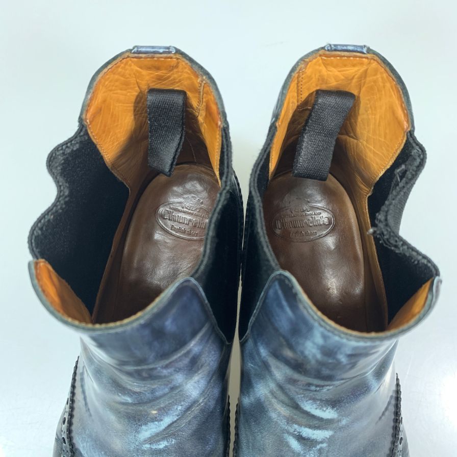 チャーチ ケツビー サイドゴアブーツ ウイングチップ ブルー系  レディース サイズ41 Church`s 約27.5cm【AFC32】