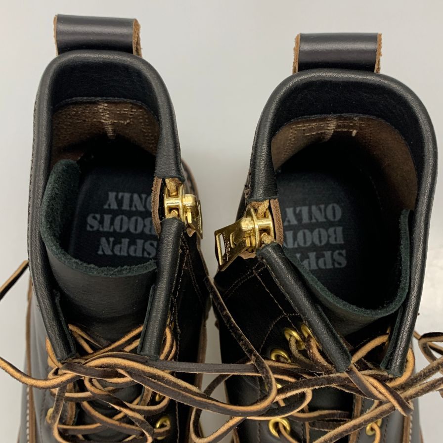 スッピン ワークブーツ SP-08L レザー レースアップ サイドジップ ブラック メンズ サイズUS8 SPPN BOOTS 8in LACE-UP BOOTS 約26.0cm【AFD2】