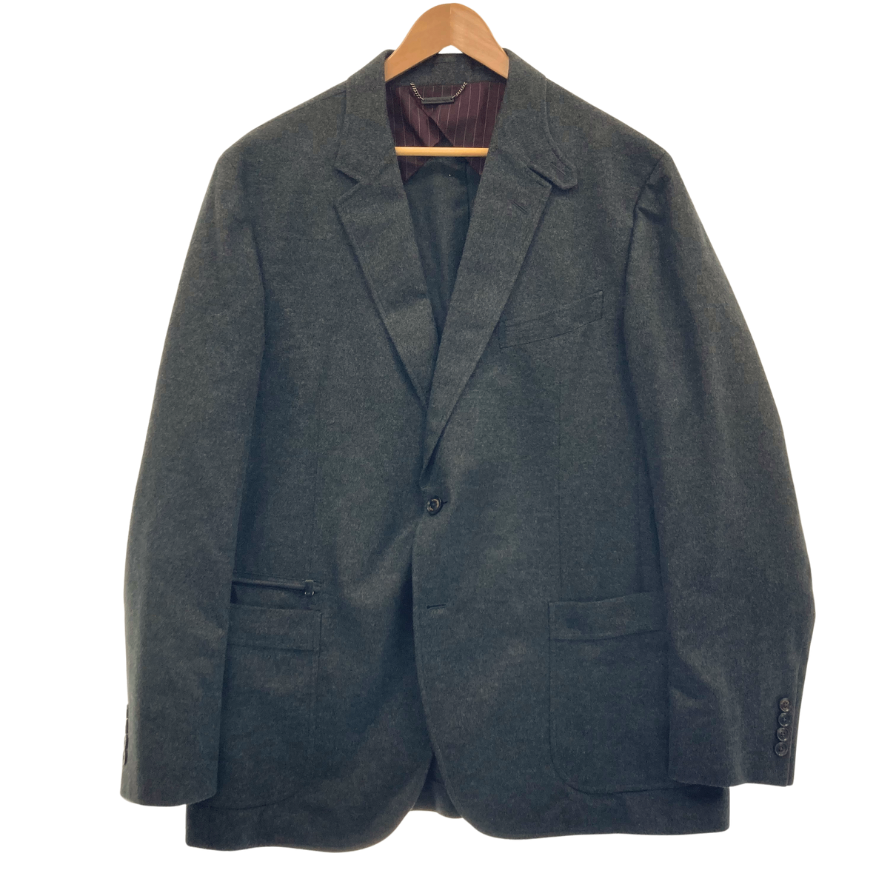 美品◆エルメネジルド ゼニア 2B ジャケット コットン100% メンズ サイズ56 グレー系 Ermenegildo Zegna【AFB48】