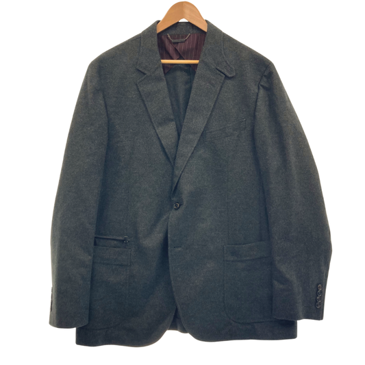 美品◆エルメネジルド ゼニア 2B ジャケット コットン100% メンズ サイズ56 グレー系 Ermenegildo Zegna【AFB48】