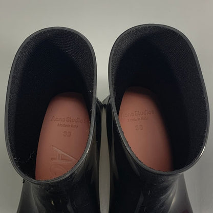 アクネストゥディオス アンクルブーツ ラバー ロゴ ブラック レディース サイズ38 AD0682 Acne Studios 約24.0cm【AFD12】