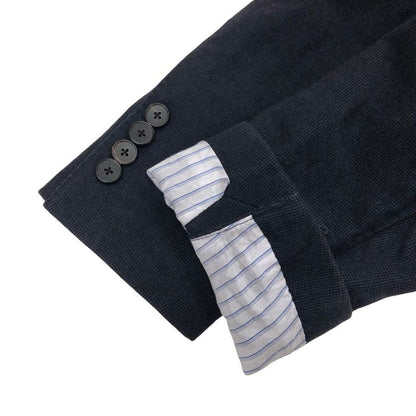 美品◆ラルディーニ テーラードジャケット ダブル ウール メンズ ブラック サイズ42 LARDINI 【AFB47】