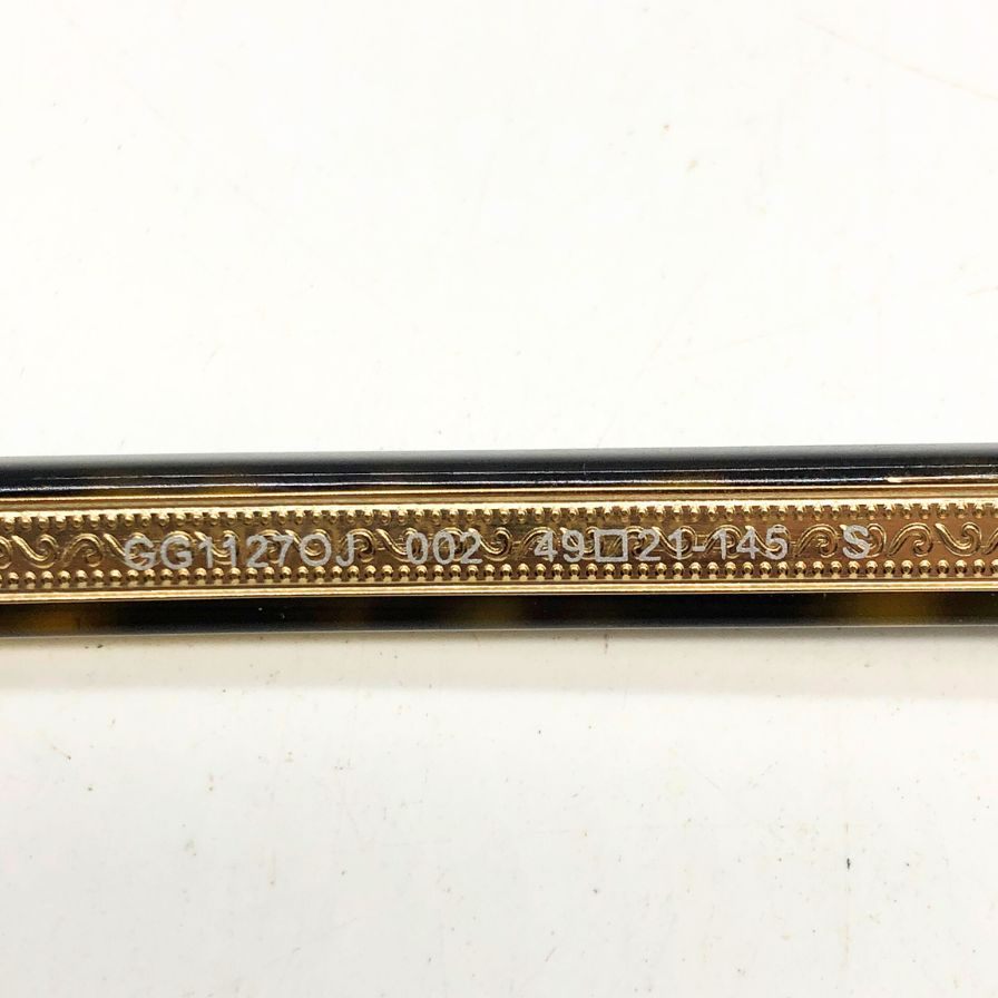 グッチ メガネ GG1127OJ 49□21-145 S べっ甲 ゴールド GUCCI【AFI13】