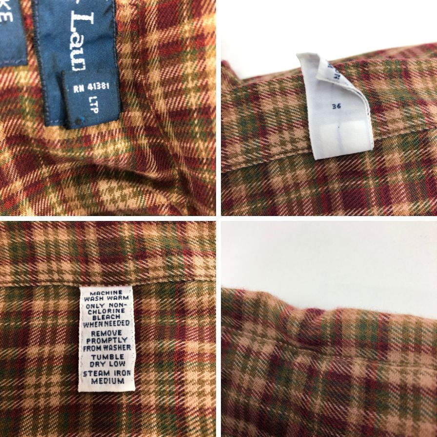 美品◆ポロ ラルフローレン 90S ボタンダウンシャツ BLAKE チェック レッド×ブラウン メンズ サイズXL Polo Ralph Lauren 【AFB10】