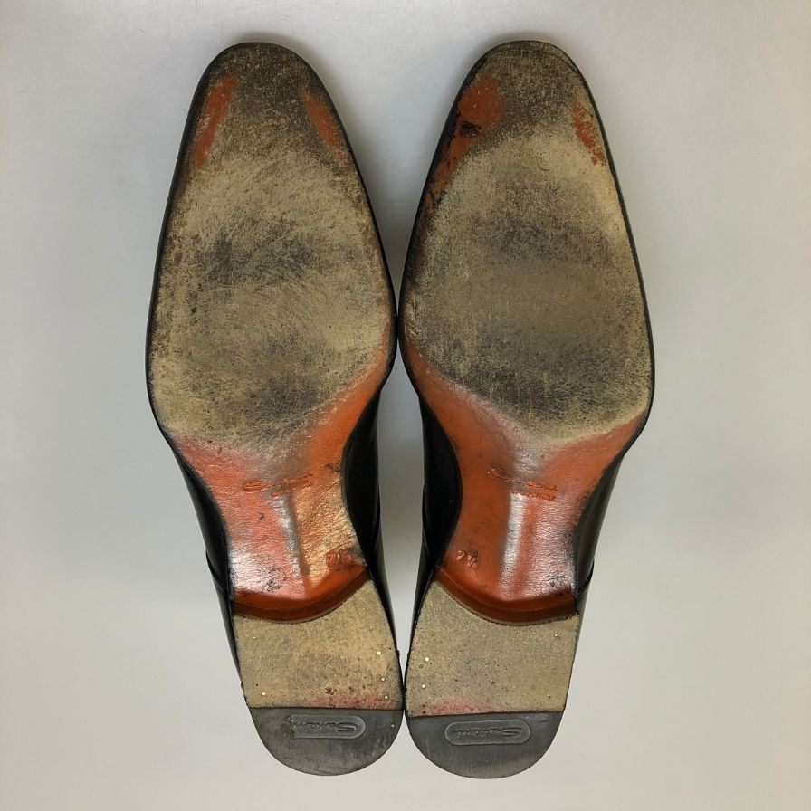 サントーニ ストレートチップ ブラック カーフ サイズUK7.5 santoni 約26.5cm【AFC33】